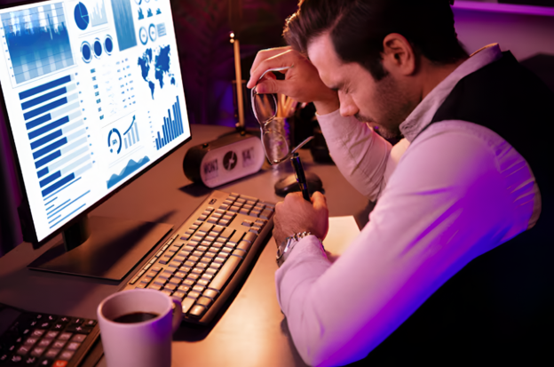 Professional reviewing analytics dashboard highlighting the importance of B2B data freshness in decision-making