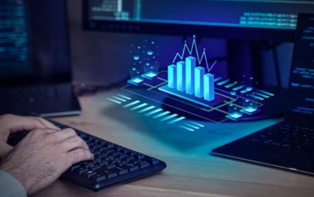 Digital analytics dashboard visualizing performance metrics and insights related to B2B data cost efficiency and revenue optimization